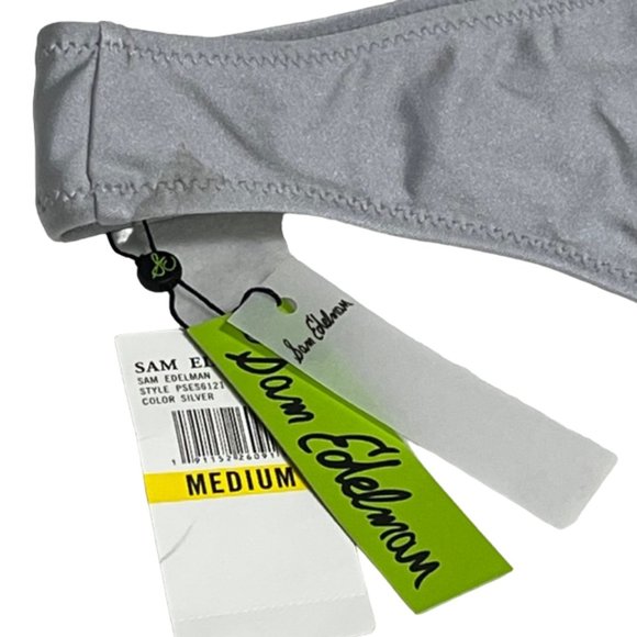 SAM EDELMAN Cheeky Silver Hipster Bikini Bottom Size M NWT - Picture 9 of 13